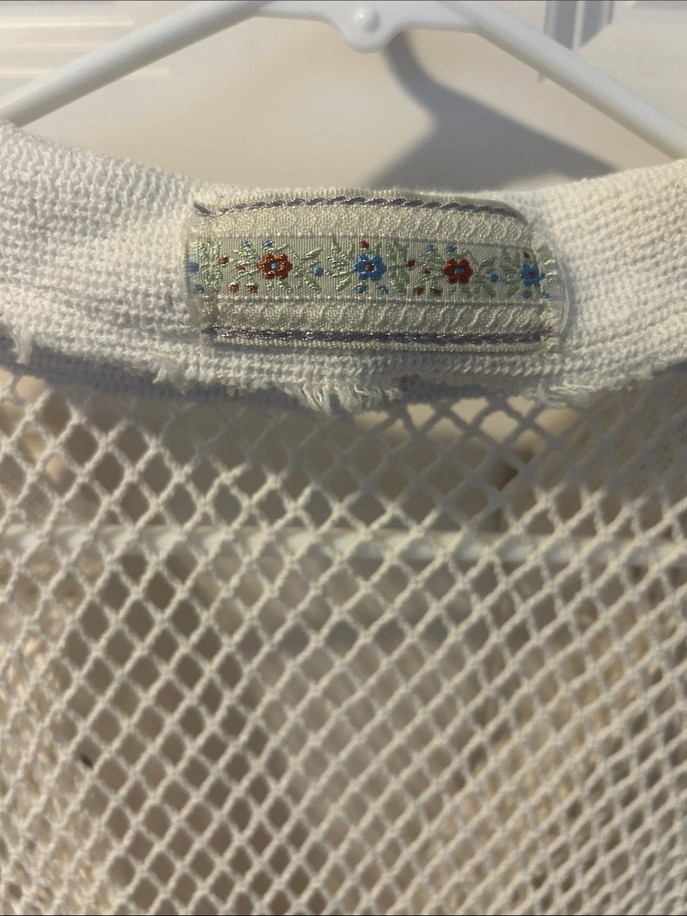 POL Open-Knit Button Front Shirt/swim cover up in Cream - Picture 9 of 9
